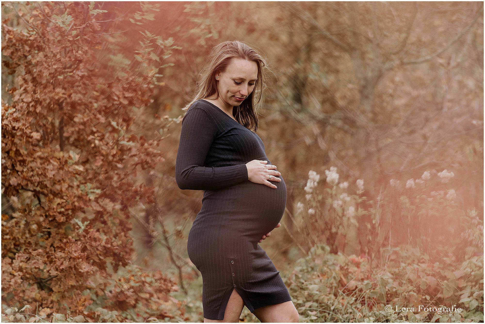 zwangerschapsfotoshoot in de herfst